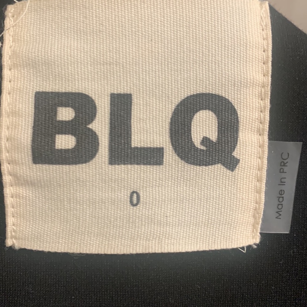 BLQ BASIQ high neck body suit Sz XS black white logo criss cross back like New - Picture 11 of 12